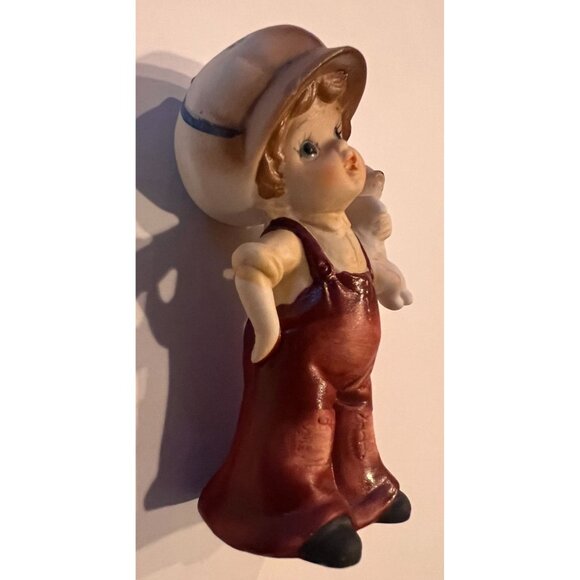 Vintage "Fine Quality Lego" Porcelain Newsboy w/ Puppy 4.5" Hand-Painted Lefton - Picture 2 of 6